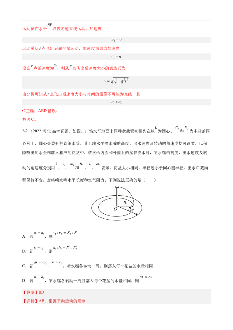 专题03力和曲线运动讲（解析版）_4.2025物理总复习_赠品通用版（老高考）复习资料_二轮复习_高频考点解密2023年高考物理二轮复习讲义+分层训练（全国通用）