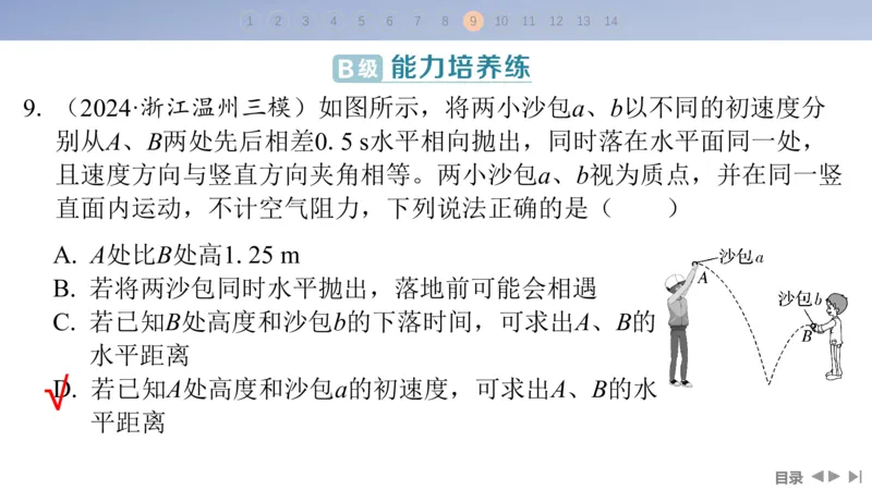 2025版高考物理二轮复习配套课件第一部分专题一力与运动第3讲抛体运动与圆周运动_4.2025物理总复习_2025年新高考资料_二轮复习_2025高考物理二轮复习配套课件
