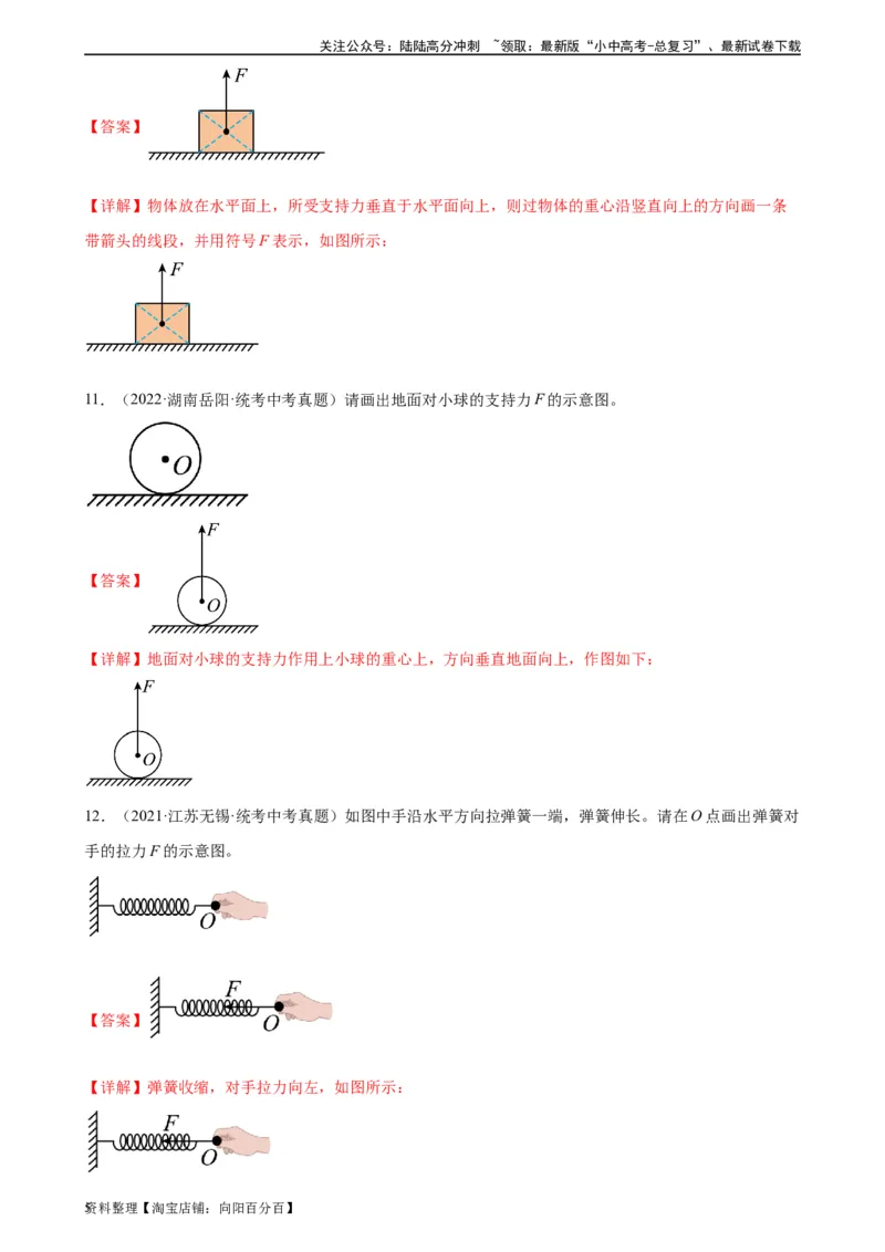 专题7力7.2弹力（教师版）_02中考总复习（2026版更新中）_04-物理-中考总复习_2024年中考复习资料_专项复习资料_完三年（2021&mdash;2023）中考真题分项精编（全国通用）