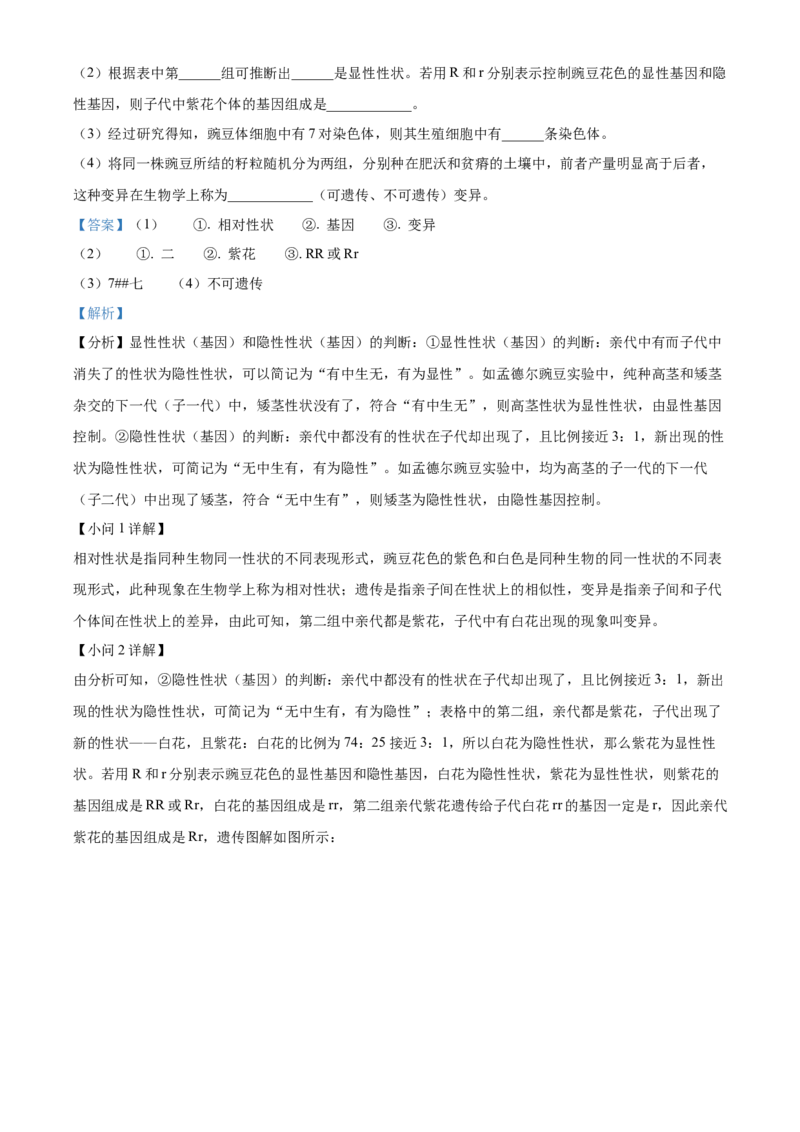 精品解析：北京市门头沟区2022-2023学年八年级上学期期末生物试题（解析版）(1)_北京初中期末题_C605-京七八九_B京生物七八九_北京八上生物_2022-2023