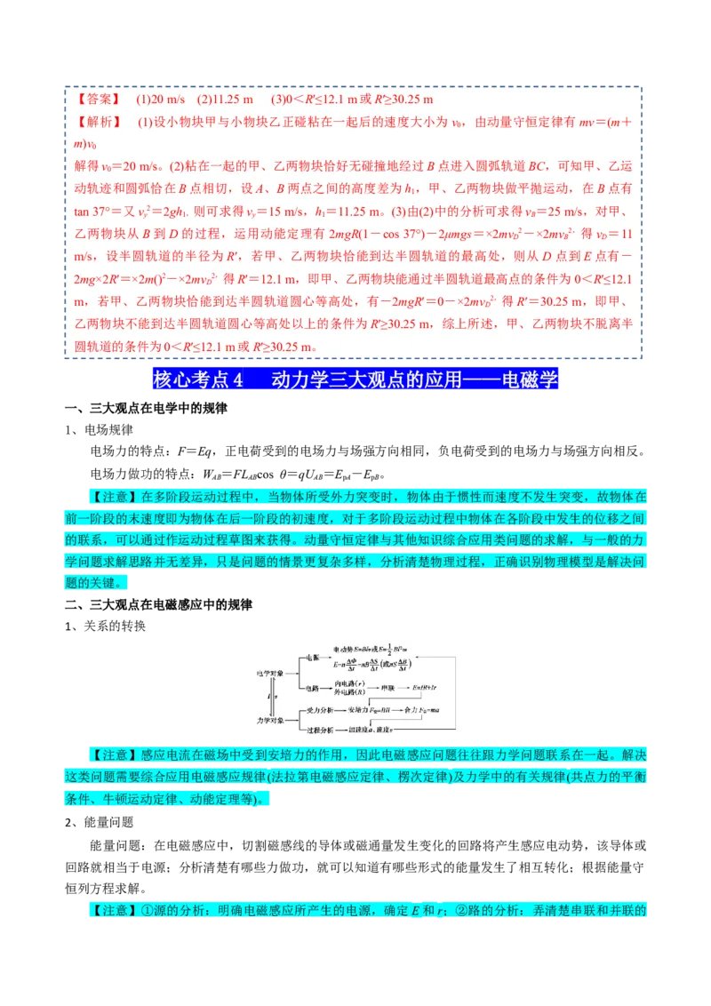 专题09动力学三大观点（解析版）_4.2025物理总复习_2025年新高考资料_一轮复习_2025年高考物理一轮复习知识清单