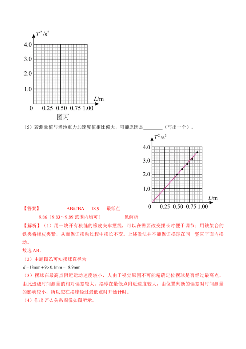 专题10.3本专题实验练&mdash;&mdash;2023年高考物理一轮复习讲练测（新教材新高考通用）（解析版）_4.2025物理总复习_2023年新高复习资料_一轮复习