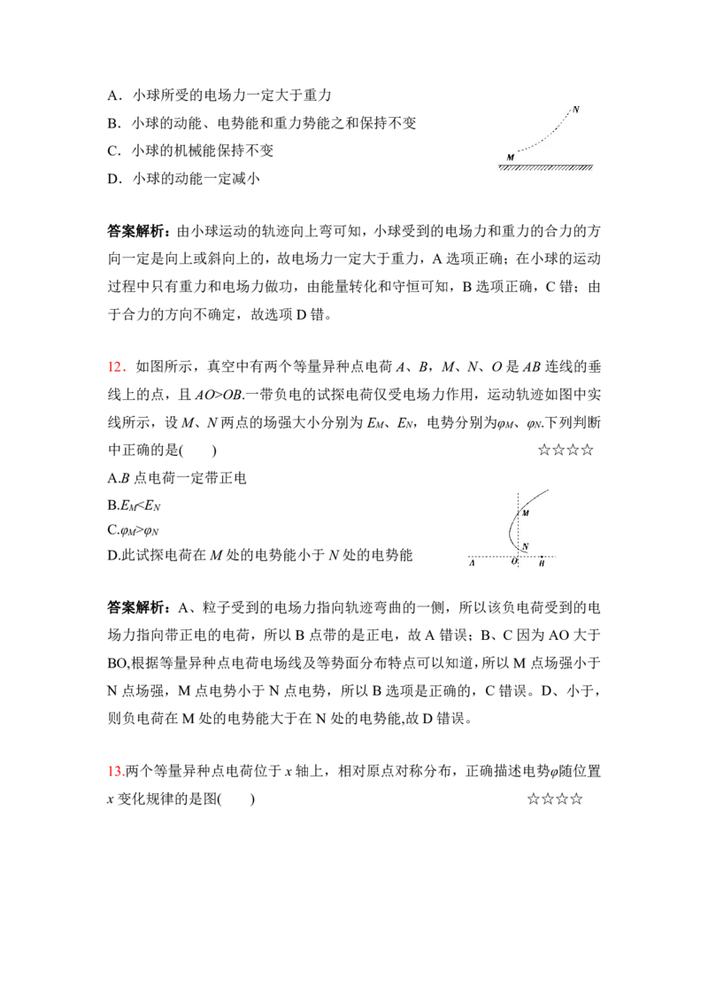 3.电场能的性质作业（答案+解析）_4.2025物理总复习_2023年新高复习资料_专项复习_思维导图破解高中物理（导图+PPT课件+逐字稿）