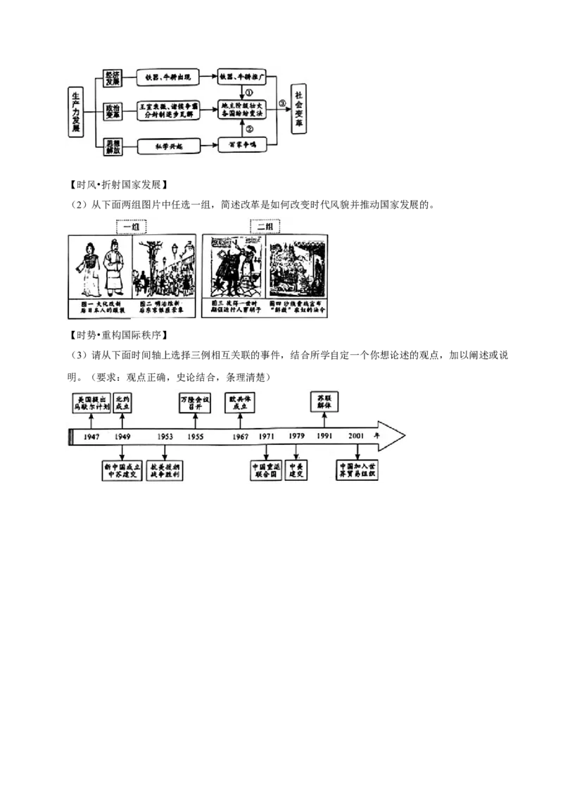 2024年山西省中考历史真题（空白卷）_❤山西历年中考真题_6.山西中考历史2008-2025