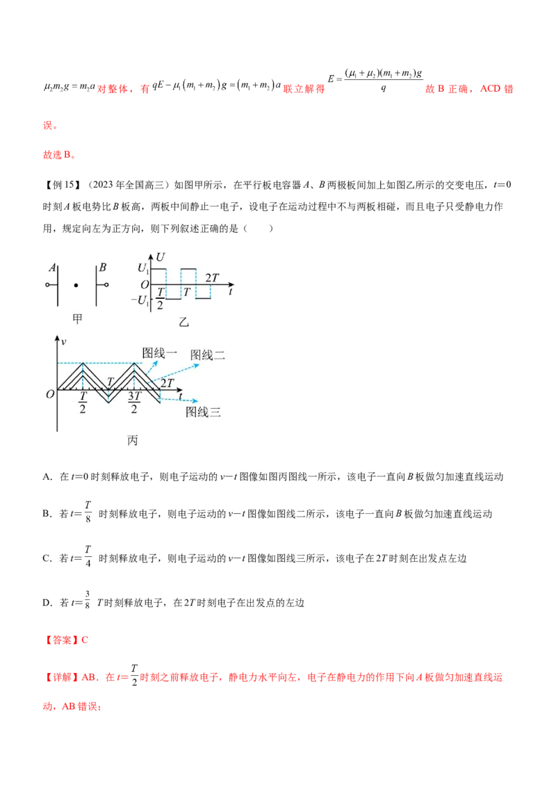 专题02三大力场中的直线运动（精讲）_4.2025物理总复习_赠品通用版（老高考）复习资料_二轮复习_2023年高考物理二轮复习讲练测（全国通用）288435117