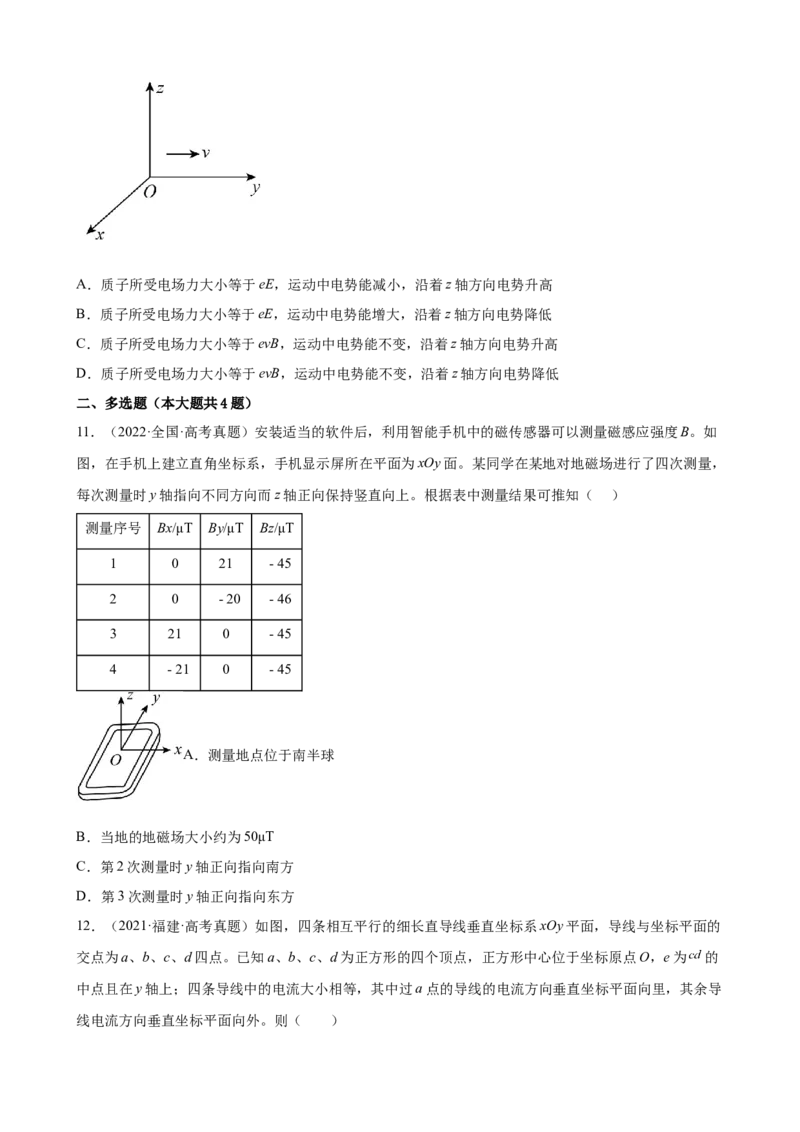 2017-2022年全国各地高考物理真题汇编：磁场（Word版含答案）_4.2025物理总复习_2023年新高复习资料_专项复习_2017-2022年近6年全国卷高考物理真题分类汇编（Word版含答案）