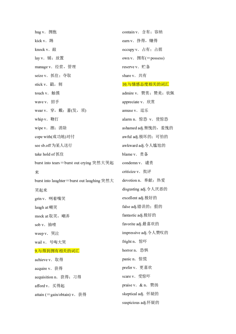 01阅读理解高频词汇（速记分类版）_3.2025英语总复习_2023年新高考资料_备战2023年高考英语抢分秘籍（新高考专用）