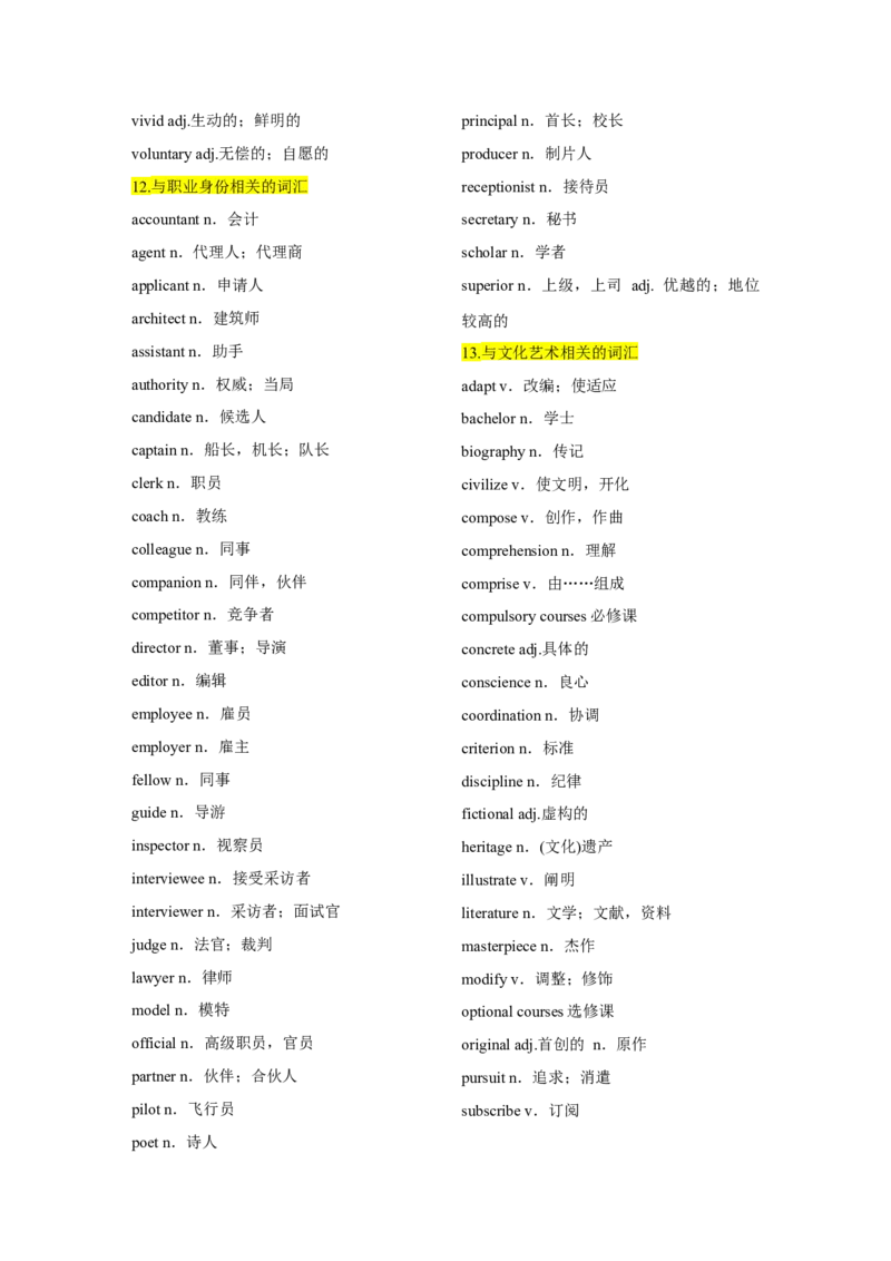 01阅读理解高频词汇（速记分类版）_3.2025英语总复习_2023年新高考资料_备战2023年高考英语抢分秘籍（新高考专用）