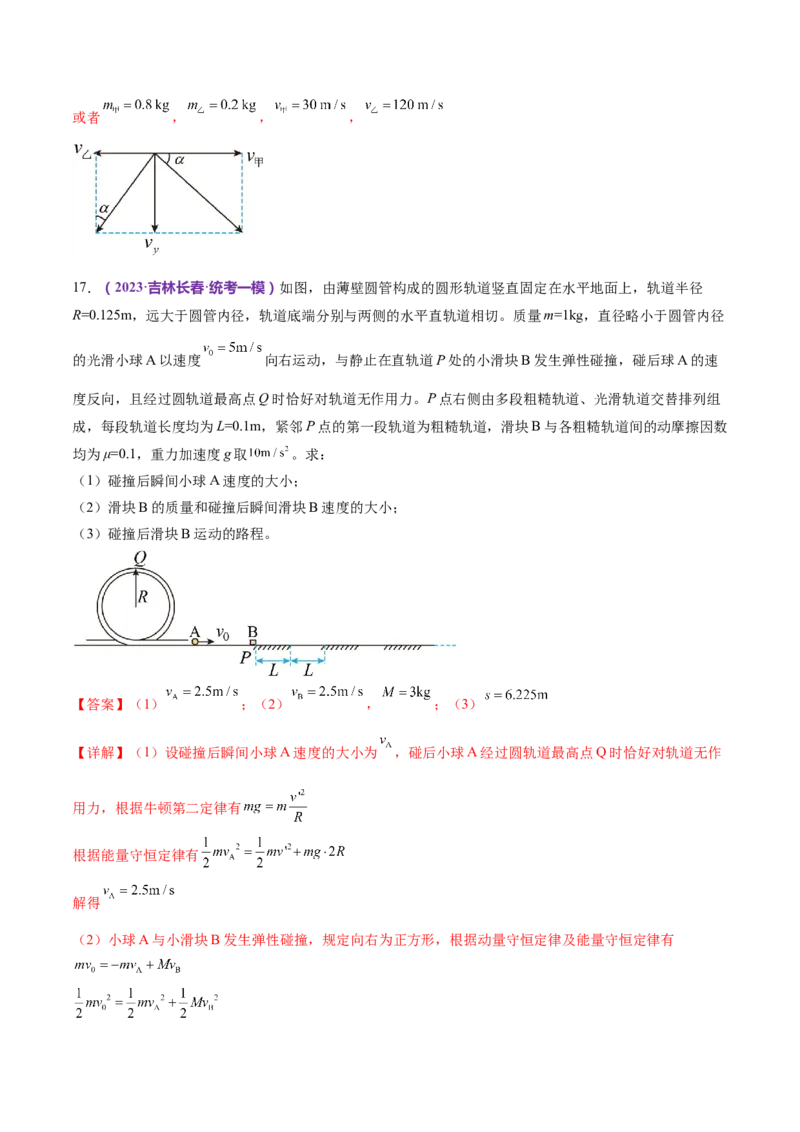 专题07动量定理动量守恒定律（练习）（解析版）_4.2025物理总复习_2024年新高考资料_2.2024二轮复习_2024年高考物理二轮复习讲练测（新教材新高考）
