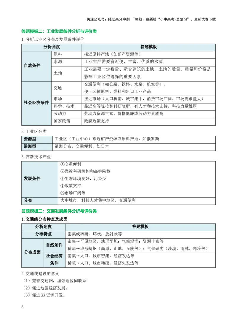 中考地理综合题答题模板+简答题归纳-2025年中考地理知识点梳理_02中考总复习（2026版更新中）_09-地理-中考总复习_2025中考地理复习资料_2025年中考地理知识点_易错题+答题模板