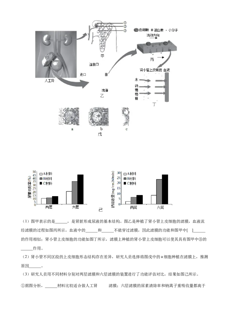 精品解析：北京市燕山地区2021-2022学年七年级下学期期末生物试题（原卷版）(1)_北京初中期末题_C605-京七八九_B京生物七八九_北京7下生物_2021-2022