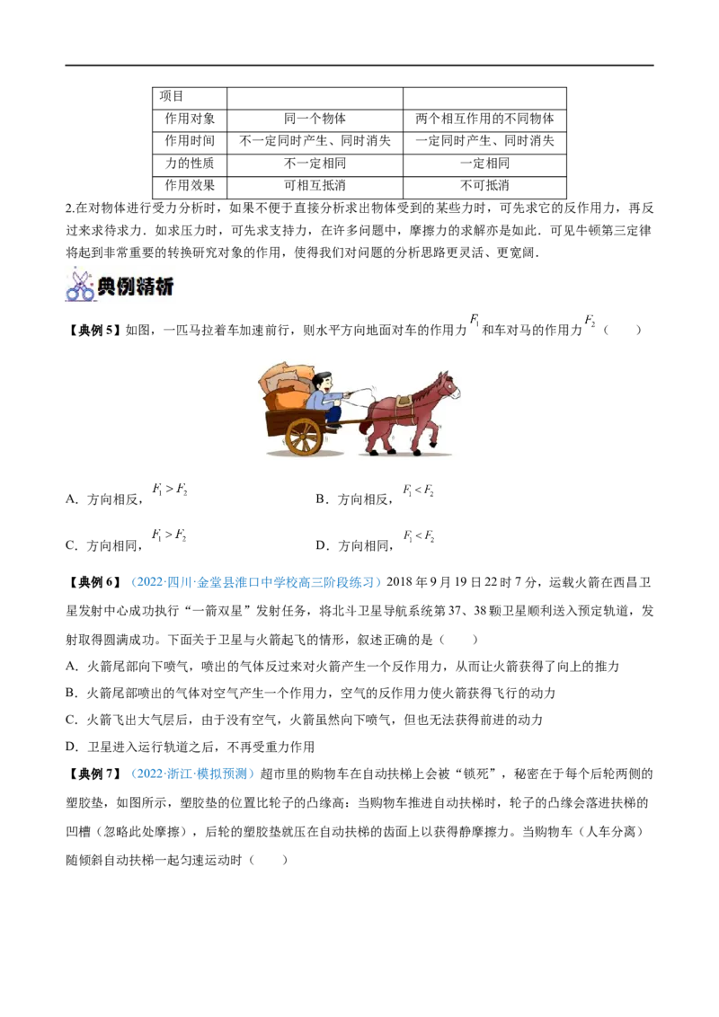 专题05牛顿三大定律&mdash;&mdash;全攻略备战2023年高考物理一轮重难点复习（原卷版）_4.2025物理总复习_2023年新高复习资料_一轮复习_全攻略备战2023年高考物理一轮重难点复习