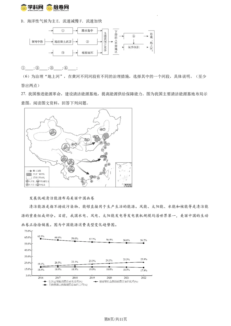 精品解析：北京市海淀区2023-2024学年八年级上学期期末考试地理试卷（原卷版）(1)_北京初中期末题_C605-京七八九_B京地理七八九_地理_北京八上地理