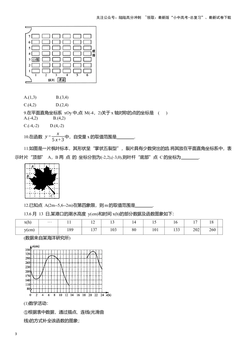 专题5平面直角坐标系与函数知识点梳理及专项练习（含解析）_02中考总复习（2026版更新中）_02-数学-中考总复习_2025中考复习资料_2025年中考数学一轮复习知识点梳理及专项练习