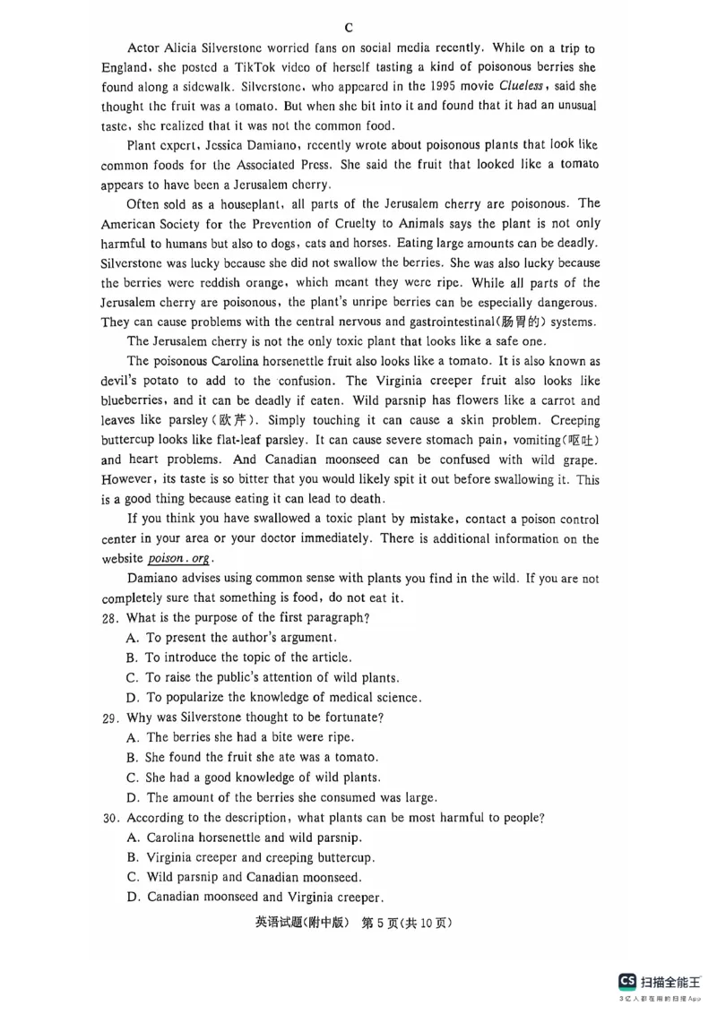 附中联考二（英语）_A1502026各地模拟卷（超值！）_10月_241007湖南师范大学附属中学2024-2025学年高三上学期第二次月考