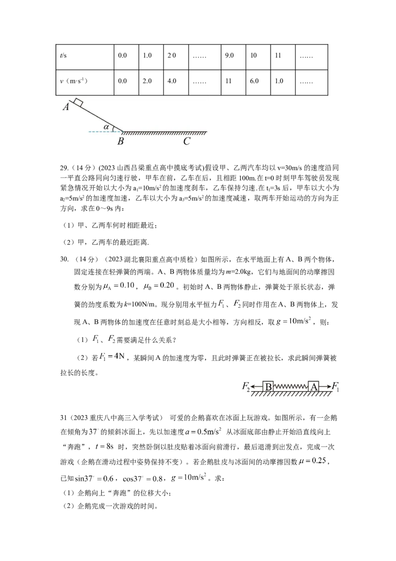 专题1.直线运动与牛顿运动定律（原卷版）_4.2025物理总复习_2023年新高复习资料_二轮复习_2023年高考物理二轮复习二十五专题精练287608825_专题1直线运动与牛顿运动定律-