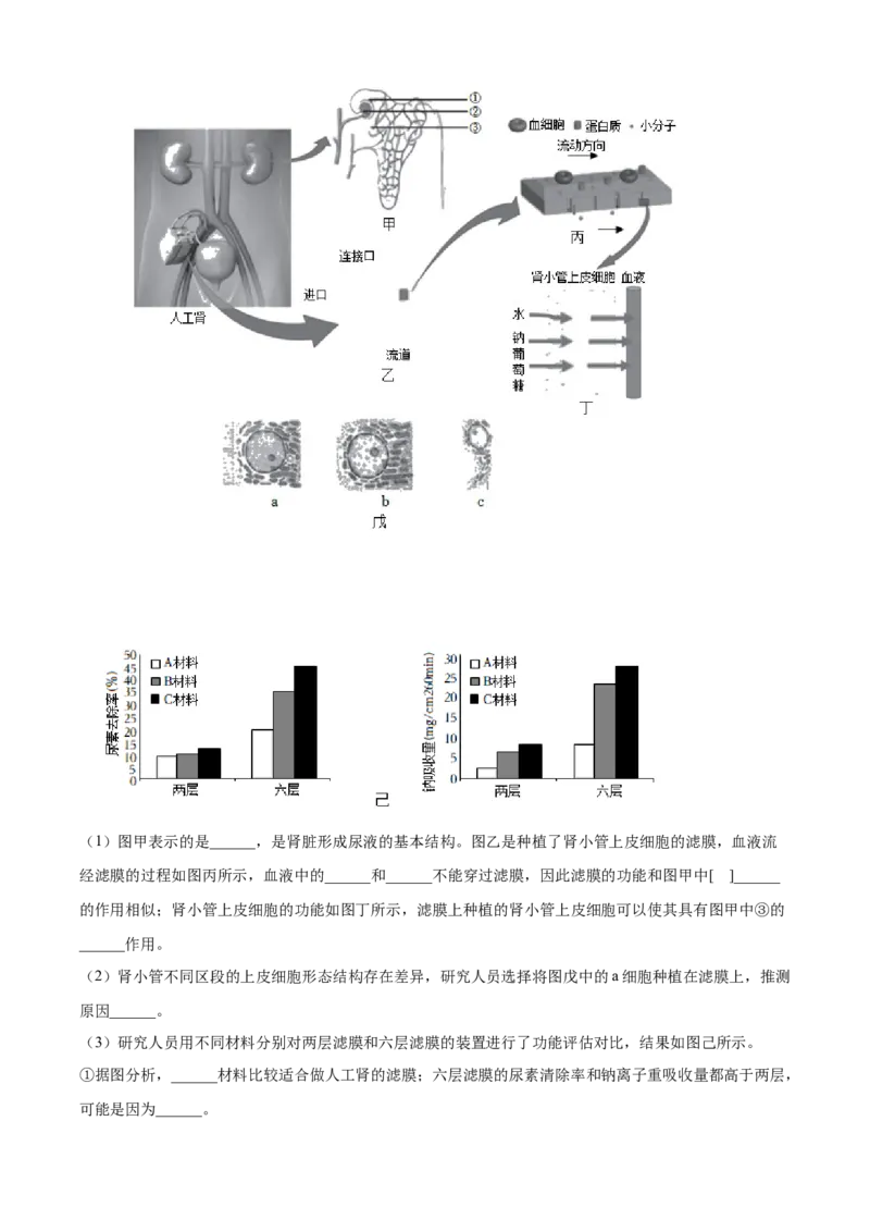精品解析：北京市燕山地区2021-2022学年七年级下学期期末生物试题（解析版）(1)_北京初中期末题_C605-京七八九_B京生物七八九_北京7下生物_2021-2022