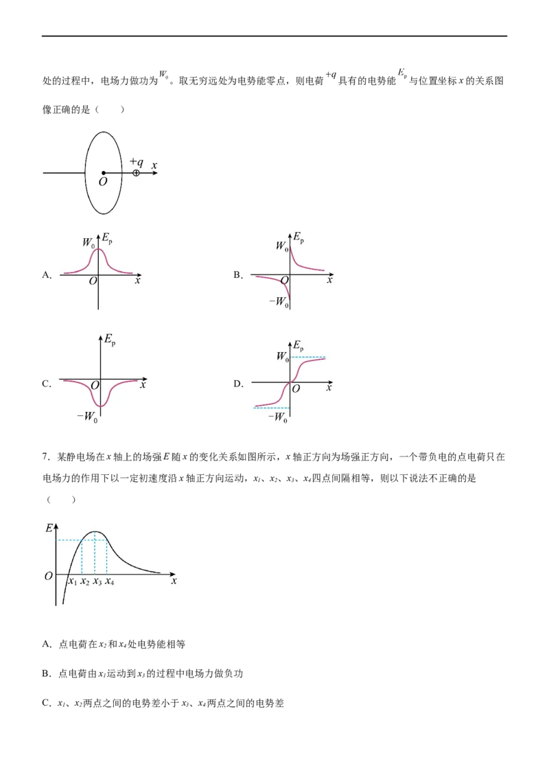专题07电场带电粒子在电场中的运动（精练）（原卷版）_4.2025物理总复习_赠品通用版（老高考）复习资料_二轮复习_2023年高考物理二轮复习讲练测（全国通用）