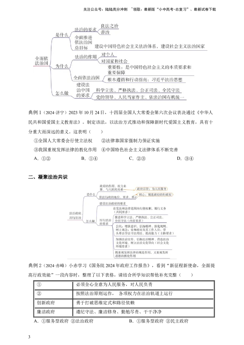 专题十八民主与法治（含解析）--2025年中考道法一轮复习学案_02中考总复习（2026版更新中）_07-道法-中考总复习_2025中考复习资料_2025年道德与法治中考一轮复习学案