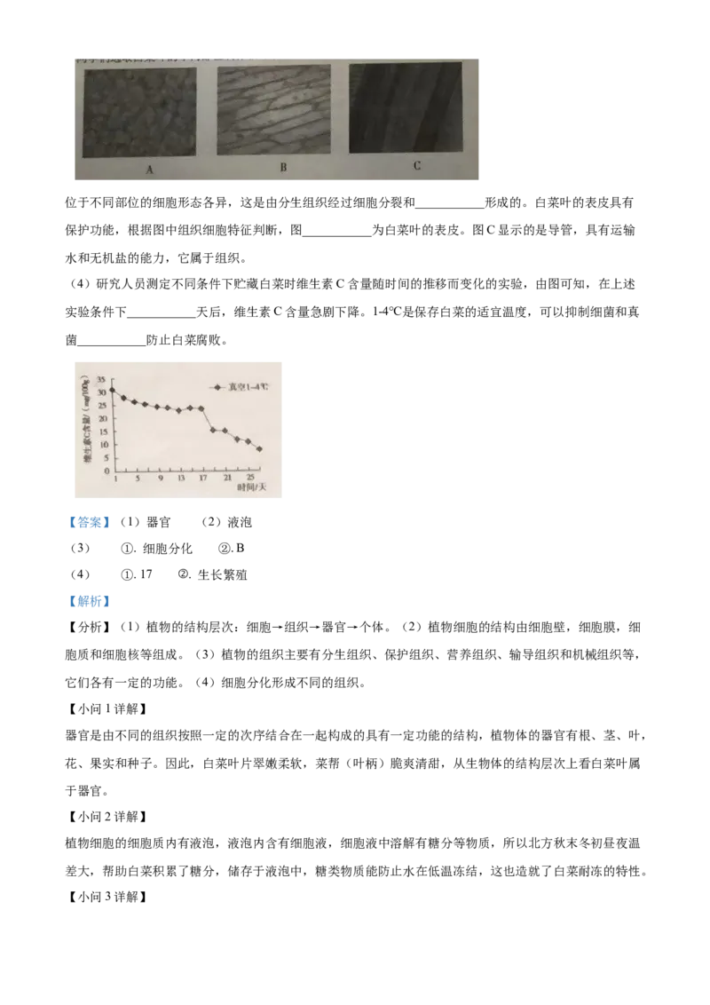 精品解析：北京市第十五中学2022-2023学年八年级上学期期中生物试题（解析版）(1)_北京初中期末题_C605-京七八九_B京生物七八九_北京八上生物_2022-2023