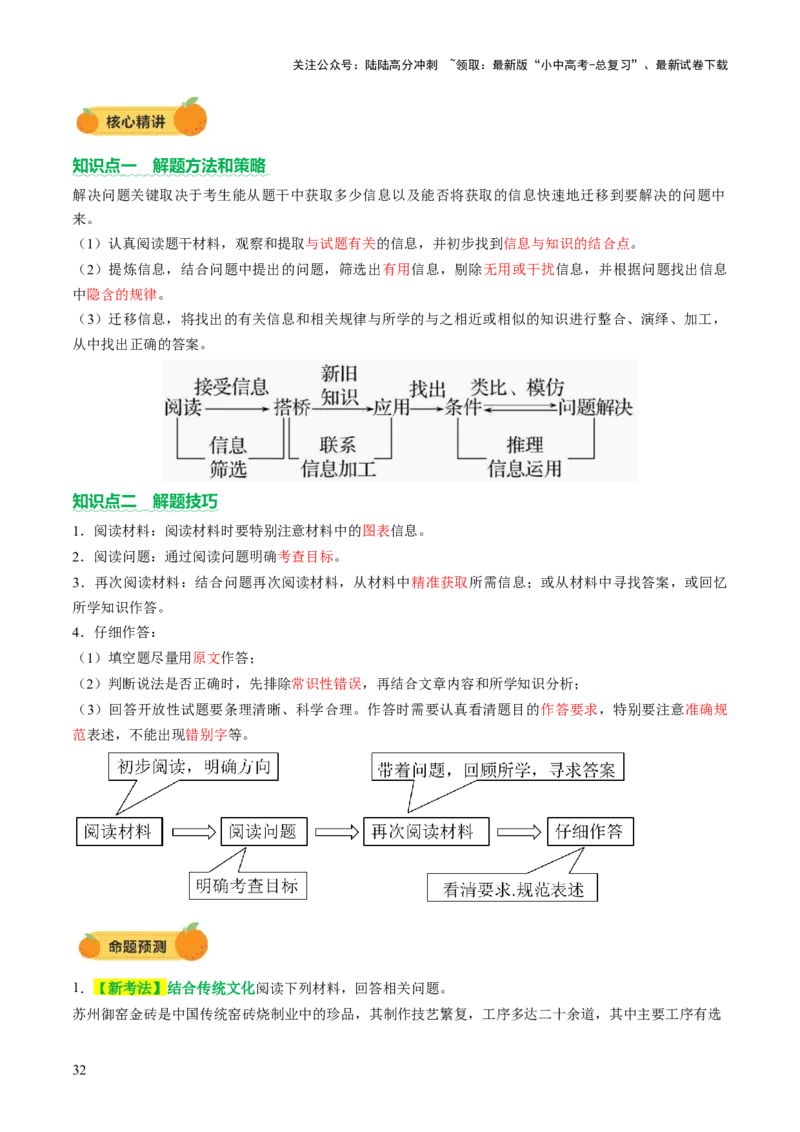 专题六科普阅读题（讲练）（解析版）_02中考总复习（2026版更新中）_05-化学-中考总复习_2025年中考复习资料_2025中考二轮课件ppt+讲义+练习化学_讲义+练习
