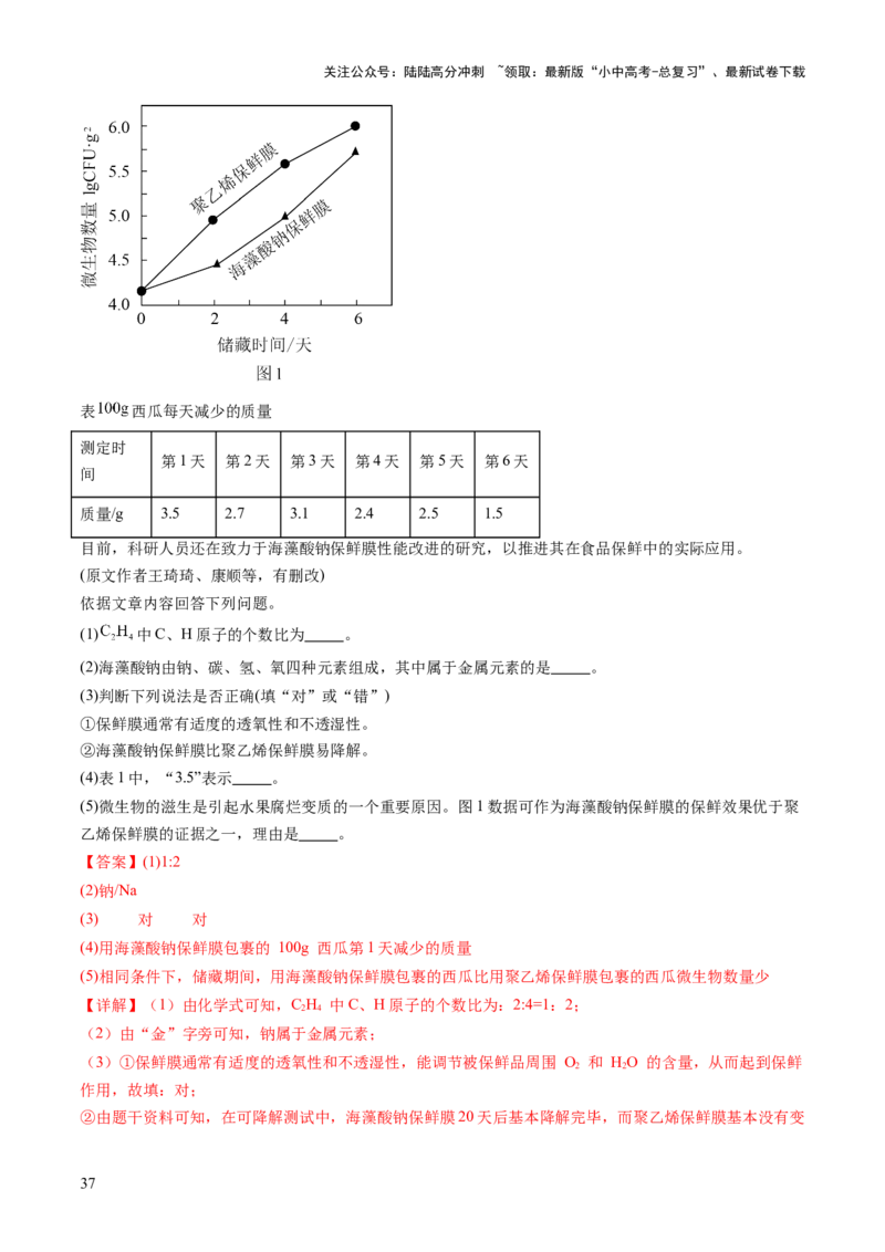 专题六科普阅读题（讲练）（解析版）_02中考总复习（2026版更新中）_05-化学-中考总复习_2025年中考复习资料_2025中考二轮课件ppt+讲义+练习化学_讲义+练习