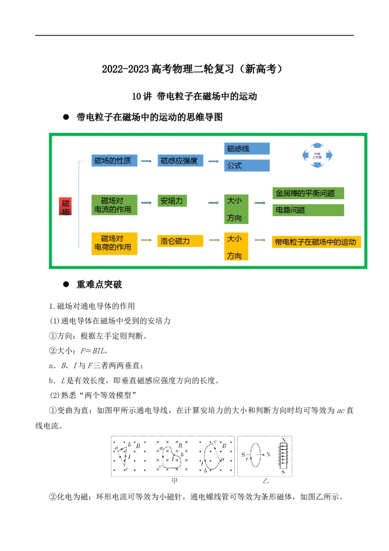 10讲带电粒子在磁场中的运动解析版_4.2025物理总复习_2023年新高复习资料_二轮复习_2023届高三物理二轮复习精讲精练（新高考）