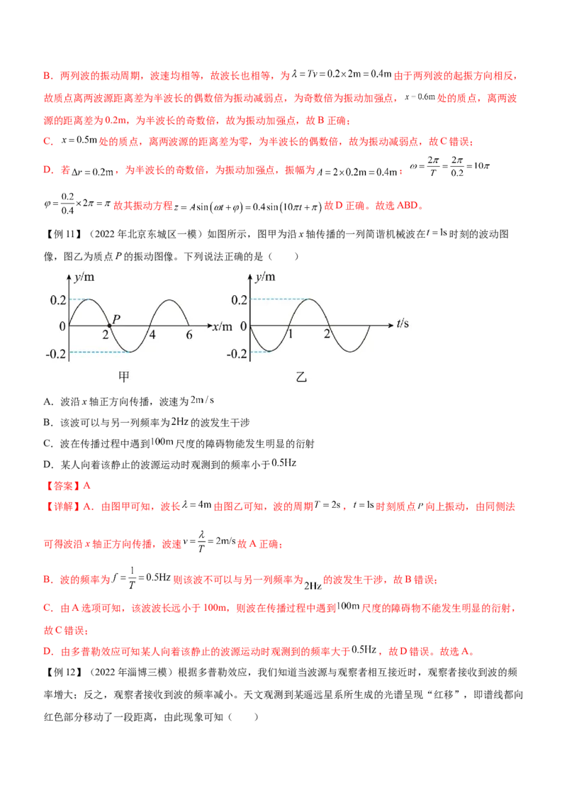 专题11机械振动和机械波（精讲）_4.2025物理总复习_赠品通用版（老高考）复习资料_二轮复习_2023年高考物理二轮复习讲练测（全国通用）288435117