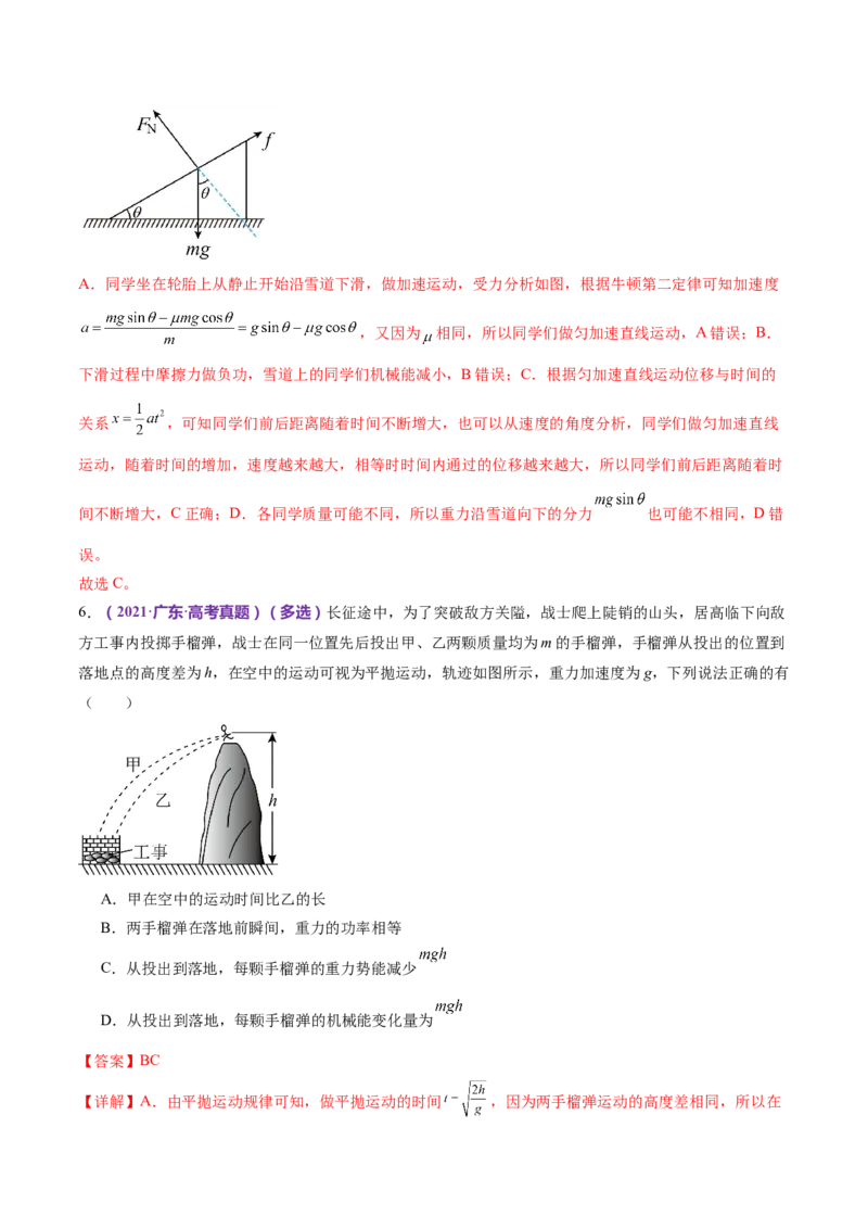 专题06机械能守恒定律能量守恒定律（练习）（解析版）_4.2025物理总复习_2024年新高考资料_2.2024二轮复习_2024年高考物理二轮复习讲练测（新教材新高考）