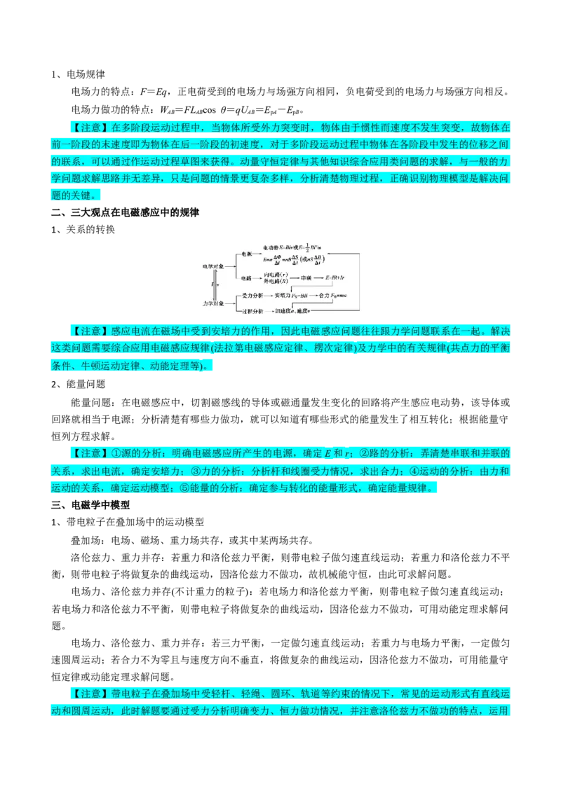 专题09动力学三大观点（原卷版）_4.2025物理总复习_2025年新高考资料_一轮复习_2025年高考物理一轮复习知识清单