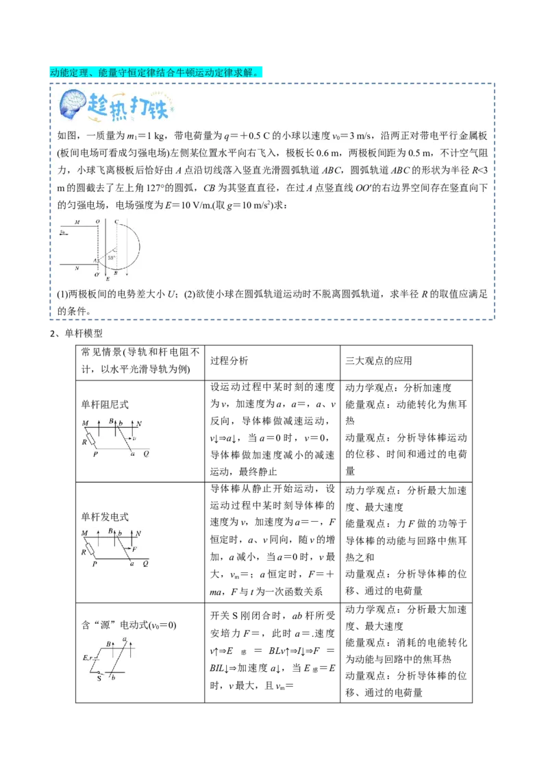 专题09动力学三大观点（原卷版）_4.2025物理总复习_2025年新高考资料_一轮复习_2025年高考物理一轮复习知识清单