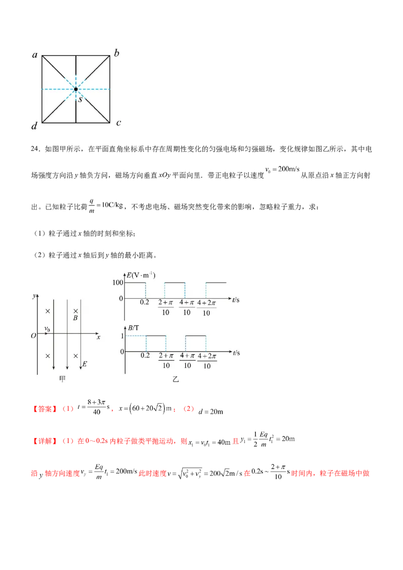 专题08磁场带电粒子在磁场中的运动（精练）（解析版）_4.2025物理总复习_赠品通用版（老高考）复习资料_二轮复习_2023年高考物理二轮复习讲练测（全国通用）288435117