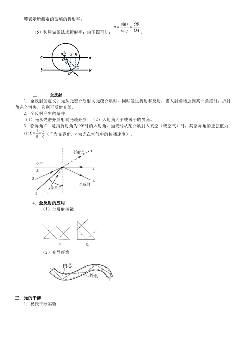 2023届新高考物理重点突破：第30讲光学_4.2025物理总复习_2023年新高复习资料_一轮复习_2023届高考物理一轮专题特训