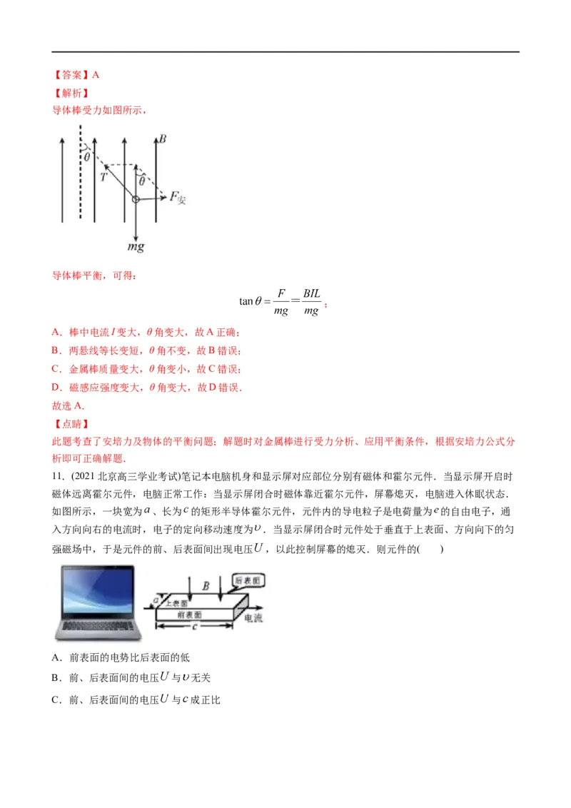 专题10：磁场的性质、带电粒子在磁场中的运动(解析版)_4.2025物理总复习_赠品通用版（老高考）复习资料_二轮复习_2023年高考物理毕业班二轮热点题型归纳与变式演练（全国通用）