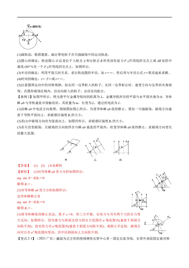 专题10：磁场的性质、带电粒子在磁场中的运动(解析版)_4.2025物理总复习_赠品通用版（老高考）复习资料_二轮复习_2023年高考物理毕业班二轮热点题型归纳与变式演练（全国通用）