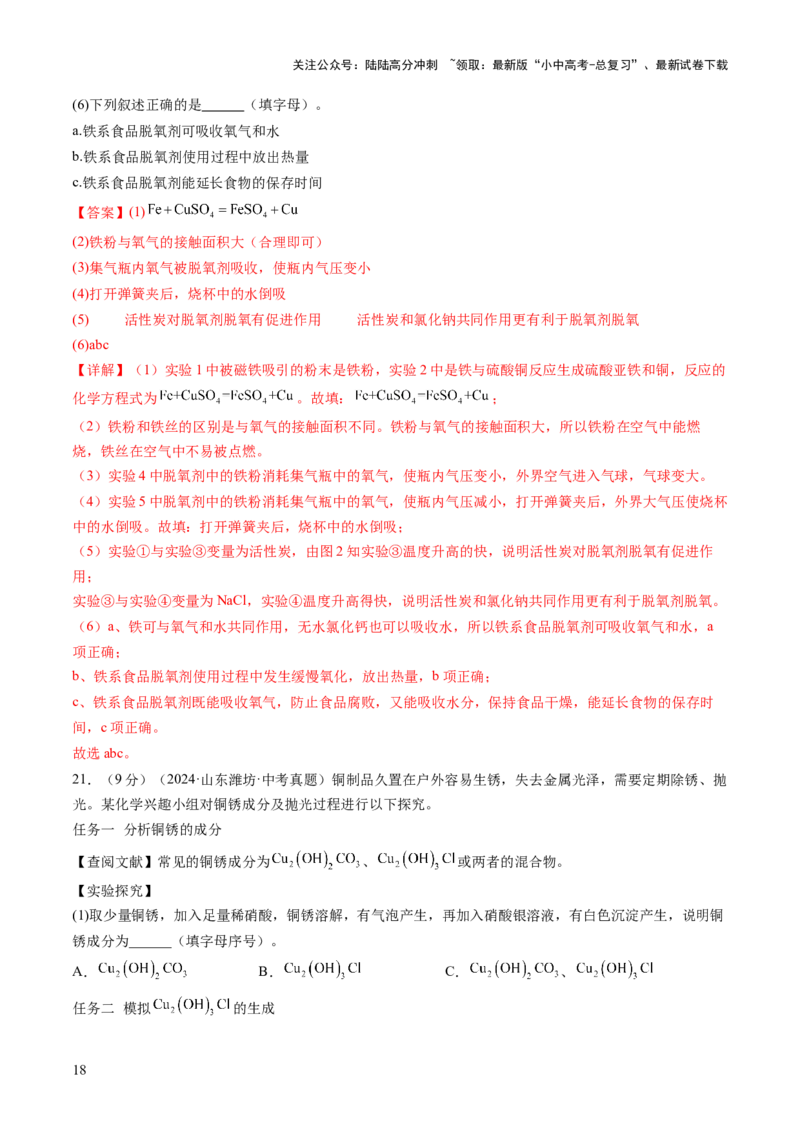 专题四实验探究题（测试）（解析版）_02中考总复习（2026版更新中）_05-化学-中考总复习_2025年中考复习资料_2025中考二轮课件ppt+讲义+练习化学_测试