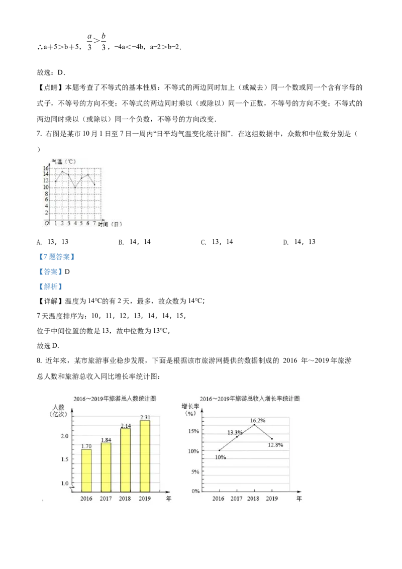 精品解析：北京市门头沟区2019-2020学年七年级下学期期末数学试题（解析版）(1)_北京初中期末题_C605-京七八九_B京市数学七八九_北京7下数学_2019-2020