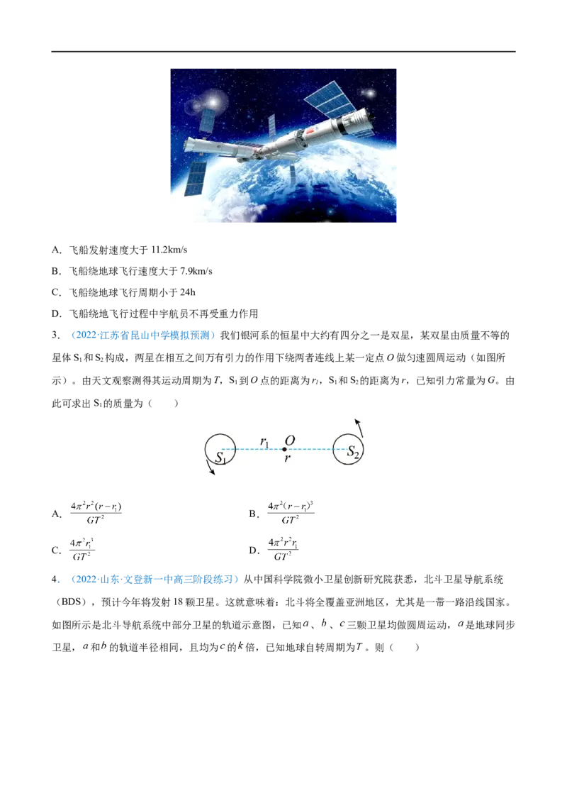 专题11人造卫星　宇宙速度&mdash;&mdash;全攻略备战2023年高考物理一轮重难点复习（原卷版）_4.2025物理总复习_2023年新高复习资料_一轮复习_全攻略备战2023年高考物理一轮重难点复习