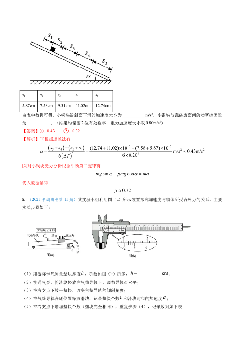 专题05两类基本动力学问题及动力学实验-（解析版）_4.2025物理总复习_2025年新高考资料_专项复习_备战2025年高考物理真题题源解密（新高考通用）（完结）