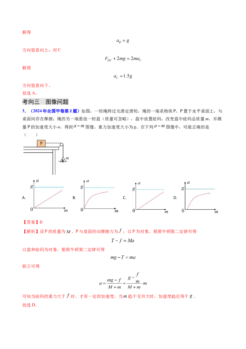 专题04动力学瞬态、连接体、超失重、图像问题-（解析版）_4.2025物理总复习_2025年新高考资料_专项复习_备战2025年高考物理真题题源解密（新高考通用）（完结）