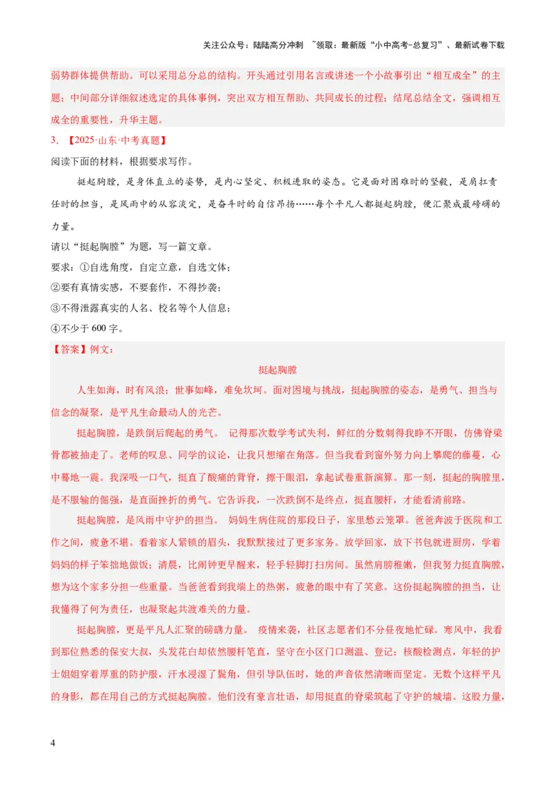 专题24全命题作文（全国通用）（解析版）_02中考总复习（2026版更新中）_01-语文-中考总复习_2026年中考复习（更新中）_好题汇编三年（2023-2025）中考语文真题分类汇编（全国通用）(1)