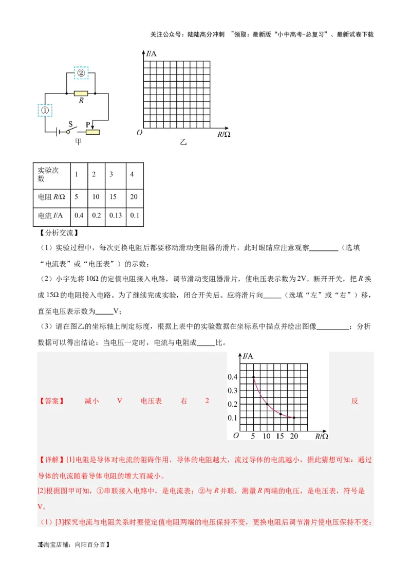 专题35电磁学实验专题（一）（解析版）_02中考总复习（2026版更新中）_04-物理-中考总复习_2024年中考复习资料_一轮复习_完备战2024年中考物理一轮复习考点帮（全国通用）