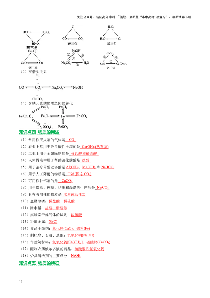 专题二物质的推断（讲练）（解析版）_02中考总复习（2026版更新中）_05-化学-中考总复习_2025年中考复习资料_2025中考二轮课件ppt+讲义+练习化学_讲义+练习