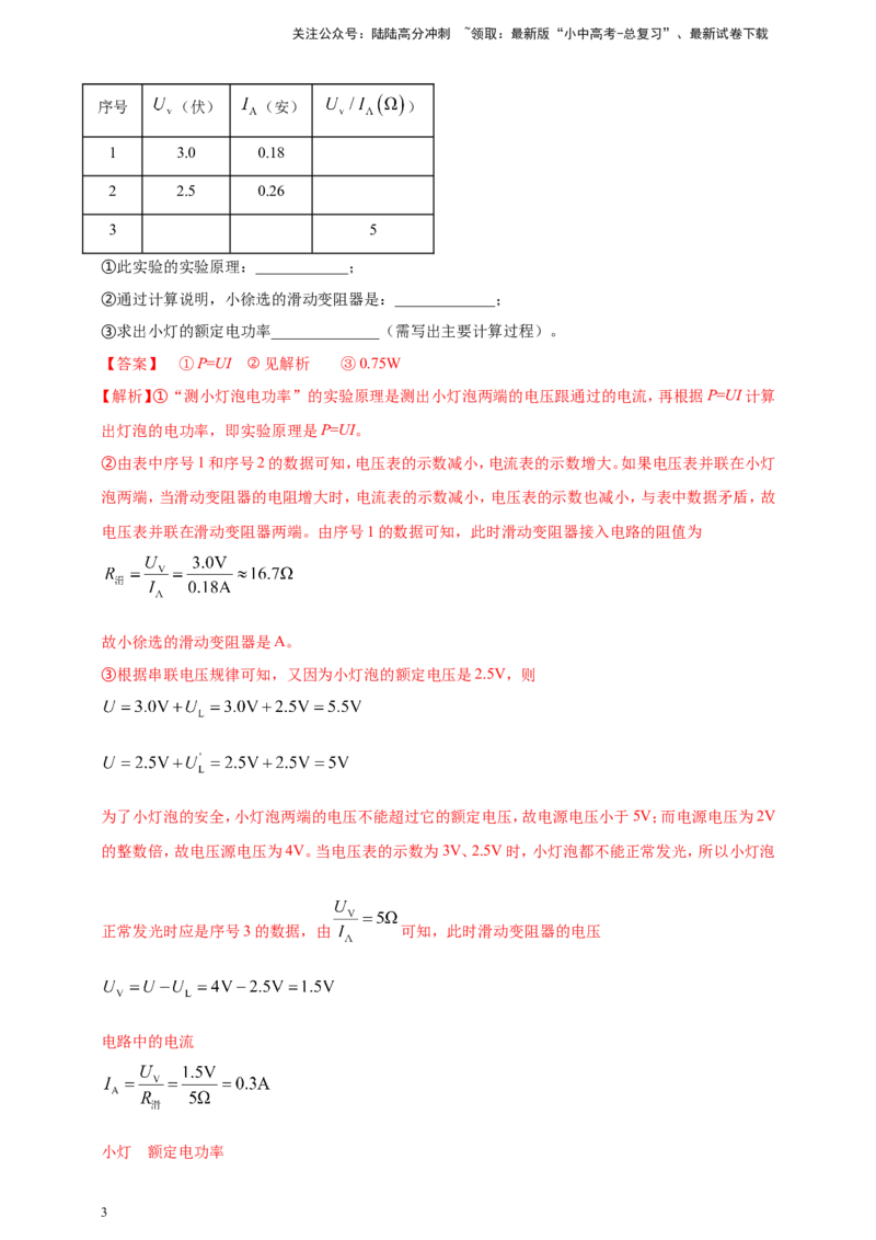 专题48测量小灯泡电功率重点实验问题（解析版）_02中考总复习（2026版更新中）_04-物理-中考总复习_2024年中考复习资料_二轮复习