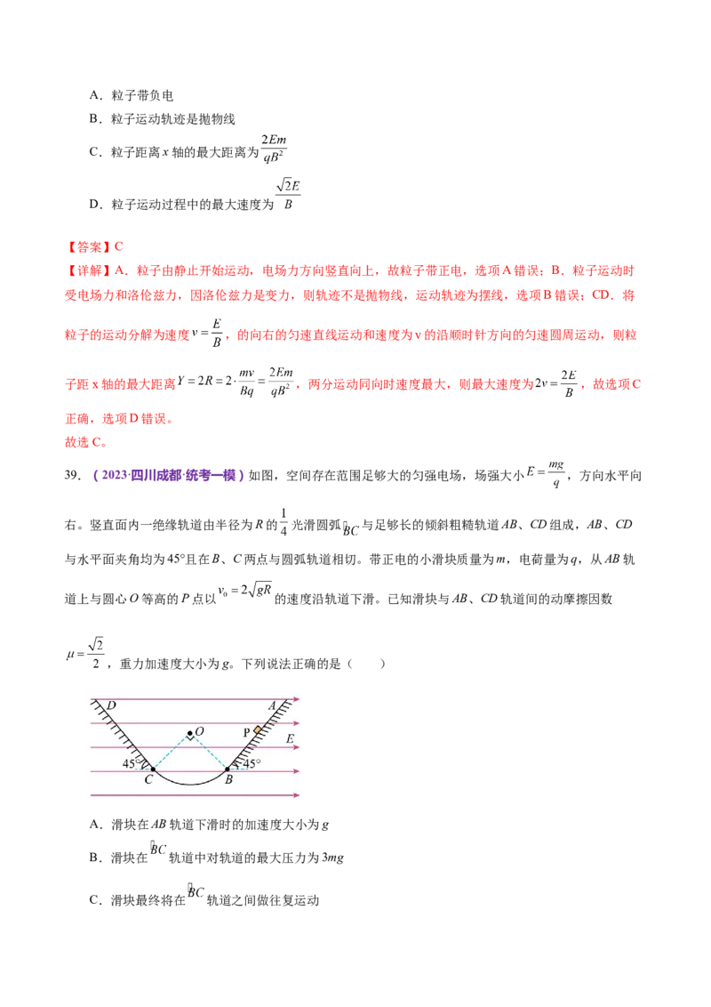 专题11带电粒子在复合场中的运动（练习）（解析版）_4.2025物理总复习_2024年新高考资料_2.2024二轮复习_2024年高考物理二轮复习讲练测（新教材新高考）