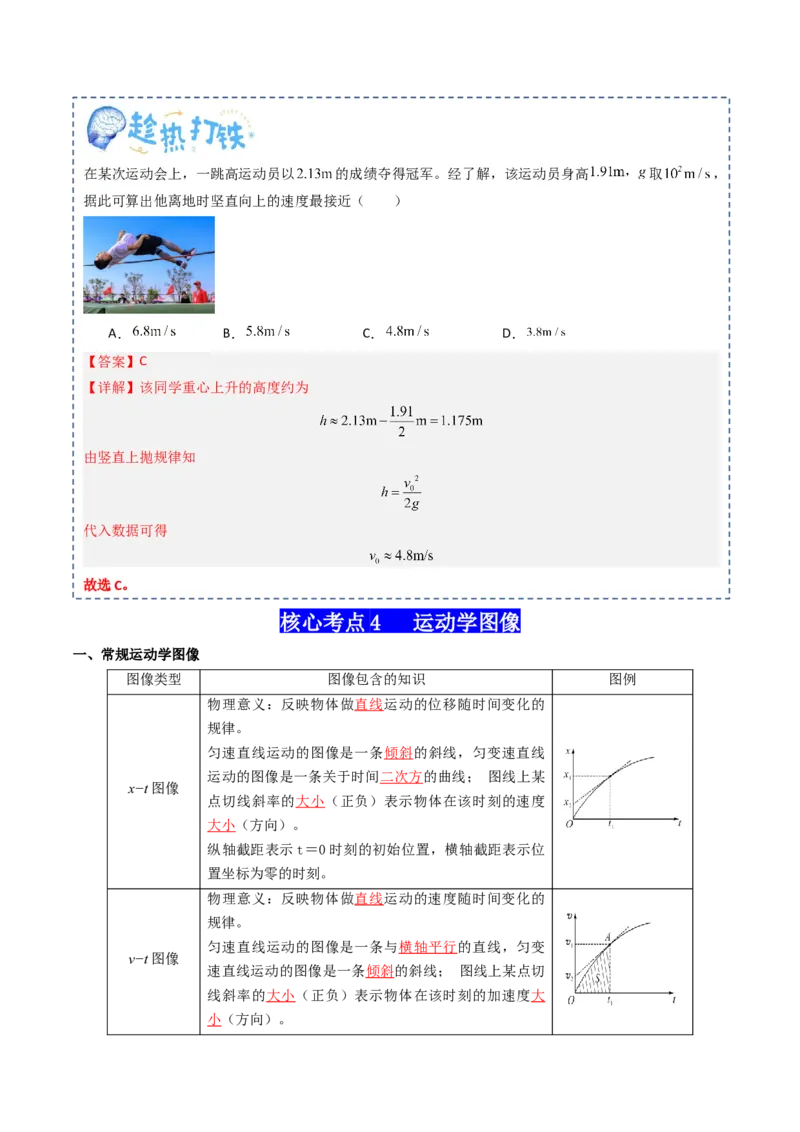 专题01直线运动（解析版）_4.2025物理总复习_2025年新高考资料_一轮复习_2025年高考物理一轮复习知识清单
