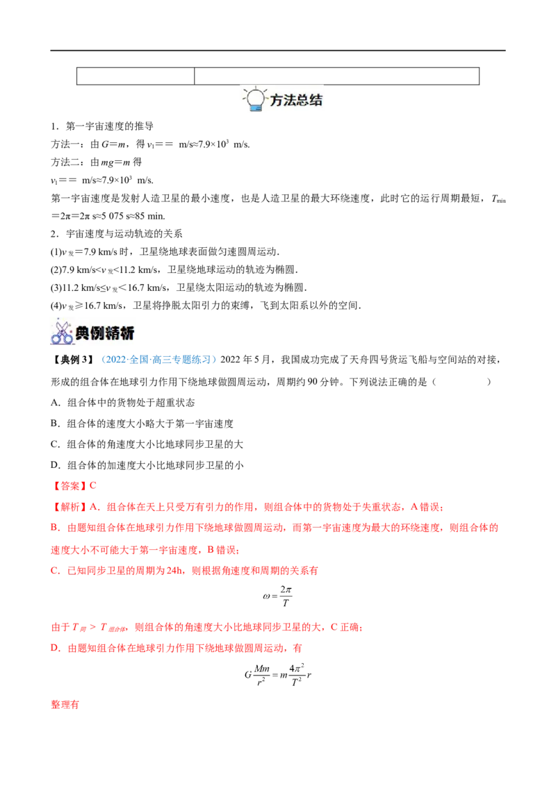 专题11人造卫星　宇宙速度&mdash;&mdash;全攻略备战2023年高考物理一轮重难点复习（解析版）_4.2025物理总复习_2023年新高复习资料_一轮复习_全攻略备战2023年高考物理一轮重难点复习
