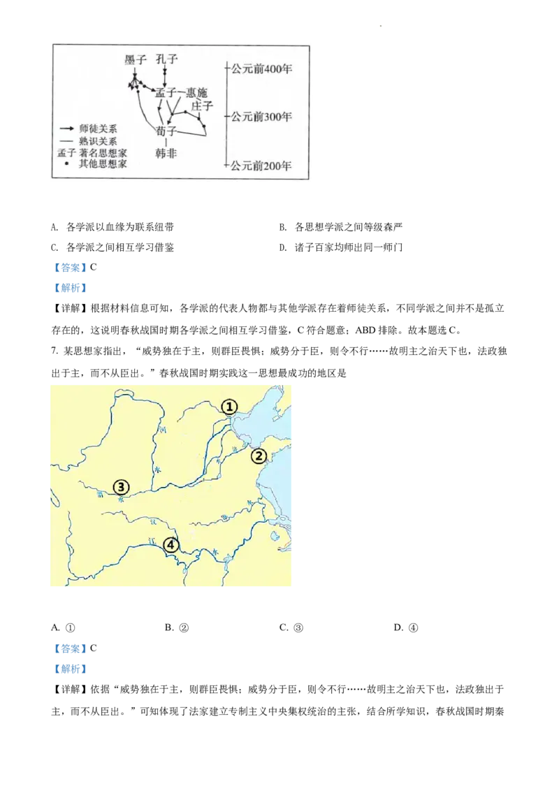 精品解析：北京师范大学附属中学2021-2022学年九年级上学期期中历史试题（解析版）(1)_北京初中期末题_C605-京七八九_B京历史七八九_北京9上历史_北京历史9上期中