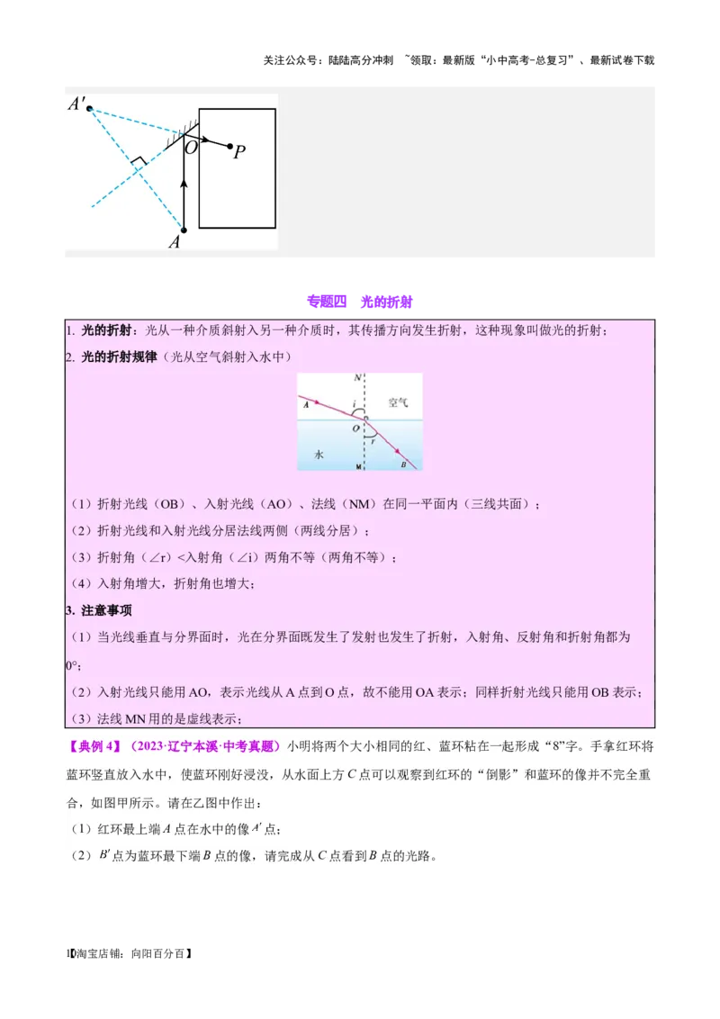 专题28光路作图专题（解析版）_02中考总复习（2026版更新中）_04-物理-中考总复习_2024年中考复习资料_一轮复习_完备战2024年中考物理一轮复习考点帮（全国通用）