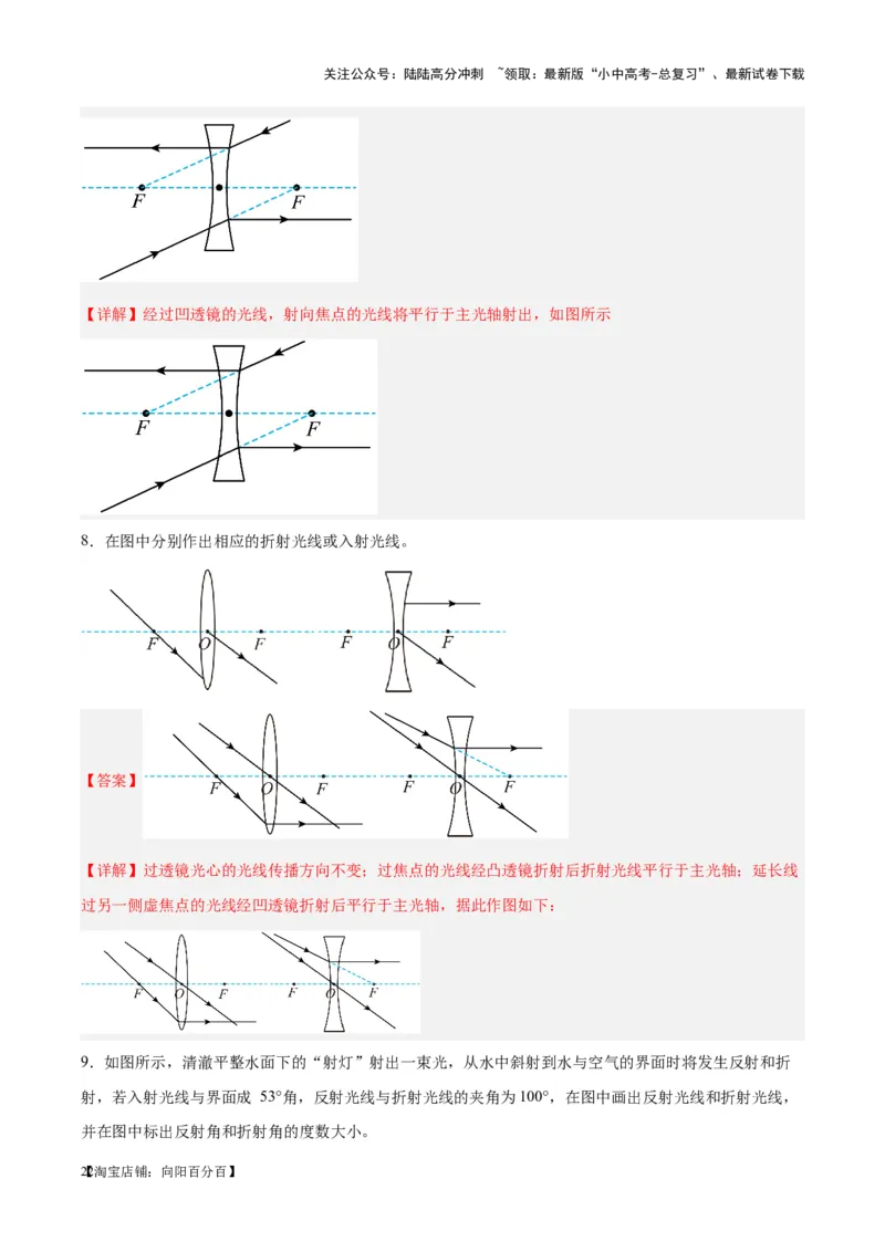 专题28光路作图专题（解析版）_02中考总复习（2026版更新中）_04-物理-中考总复习_2024年中考复习资料_一轮复习_完备战2024年中考物理一轮复习考点帮（全国通用）